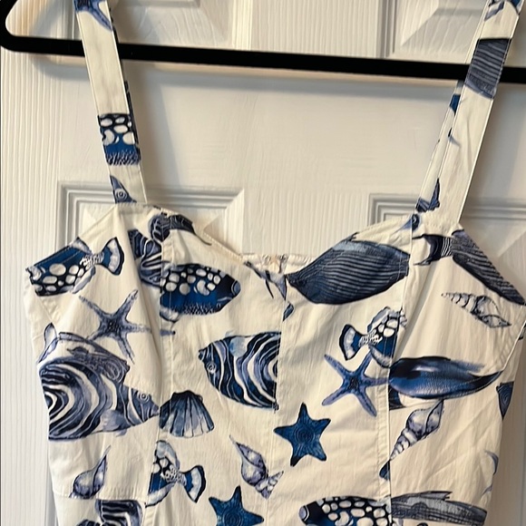 Avec Les Filles Blue A-Line Sundress With Strap Sz 8 - Picture 3 of 6